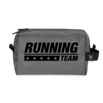 running_team_qa1 - Recycled Toiletry Zip Bag - anthracite - Front