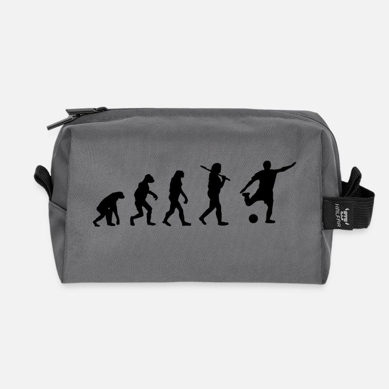 Evolution Fussball - Recycelte Kulturtasche - Anthrazit