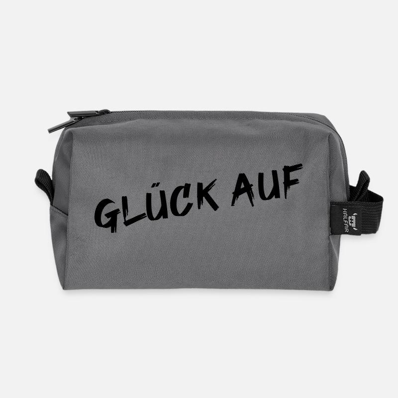 Glück auf - Recycelte Kulturtasche - Anthrazit
