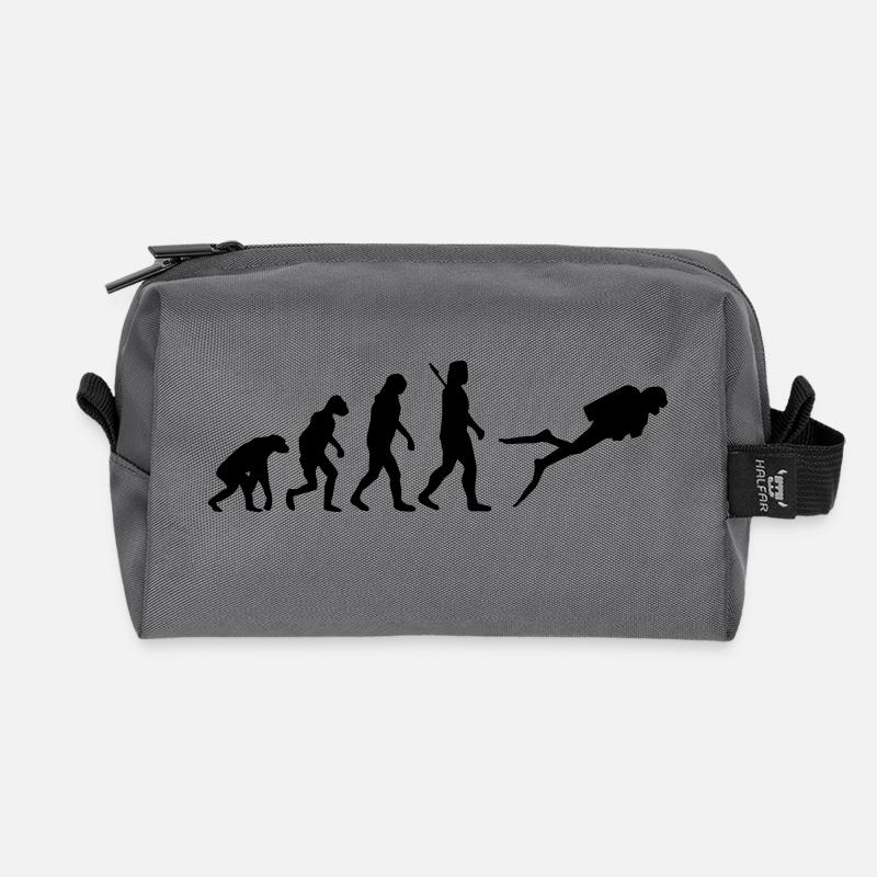 Evolution Tauchen - Recycelte Kulturtasche - Anthrazit