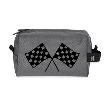 RACING FLAG - Recycled Toiletry Zip Bag - anthracite - Front