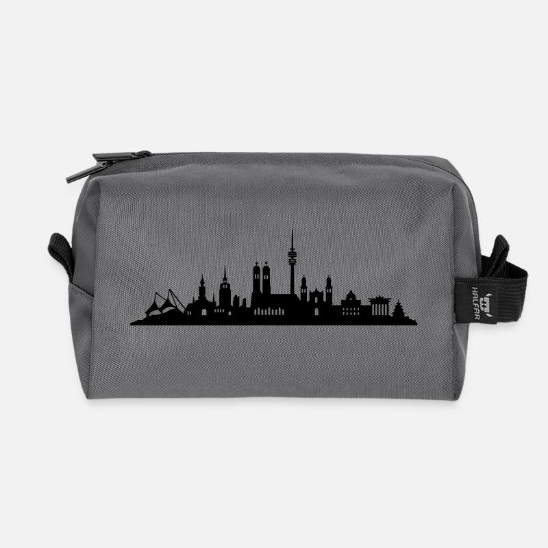 Skyline München - Recycelte Kulturtasche - Anthrazit