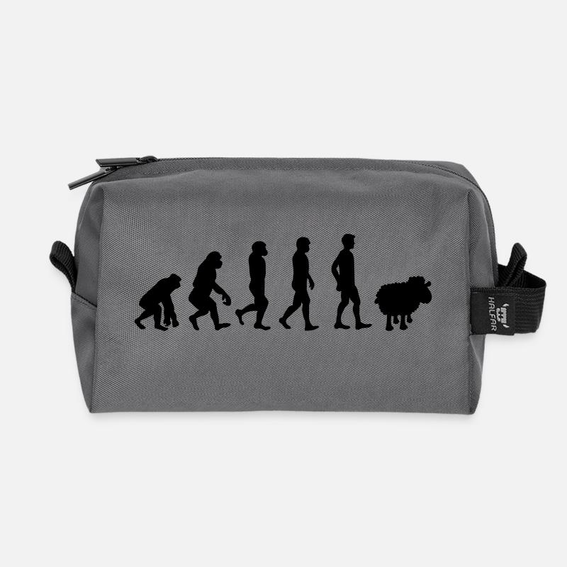 evolution mouton cadeau anti-système complotiste - Trousse de toilette en tissu recyclé - anthracite