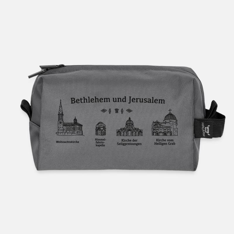 Jerusalem und Bethlehem, Heilige Orte der Christen - Recycelte Kulturtasche - Anthrazit