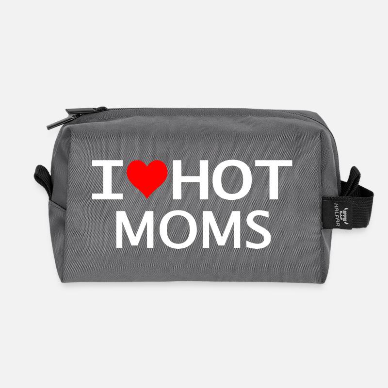I love hot moms - Recycelte Kulturtasche - Anthrazit