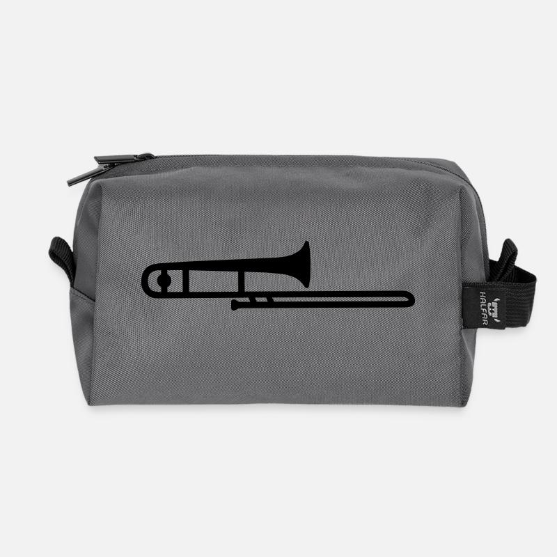 trombone - Recycled Toiletry Zip Bag - anthracite
