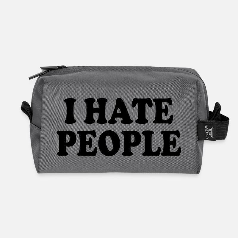 I hate people - Recycelte Kulturtasche - Anthrazit
