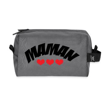 Maman / Fête des mères - Trousse de toilette en tissu recyclé - anthracite - Devant