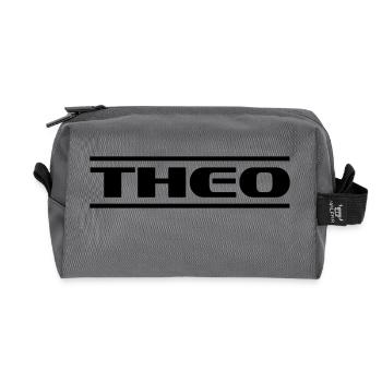Theo Name - Recycled Toiletry Zip Bag - anthracite - Front