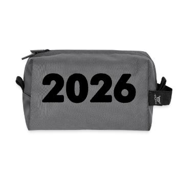 2026 - Recycled Toiletry Zip Bag - anthracite - Front