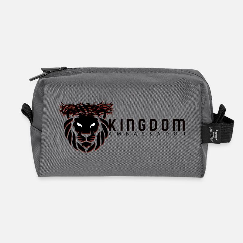 Kingdom Lion Logo - Recycled Toiletry Zip Bag - anthracite