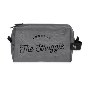 Embrace The Struggle - Motivation Retro Black - Recycled Toiletry Zip Bag - anthracite - Front