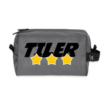 Carreleur – pro carrelage pose précision métier  - Trousse de toilette en tissu recyclé - anthracite - Devant