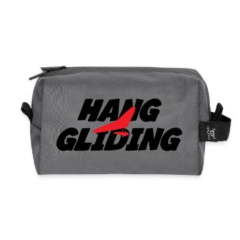 Intense Red Hang Gliding Graphic - Recycled Toiletry Zip Bag - anthracite - Front