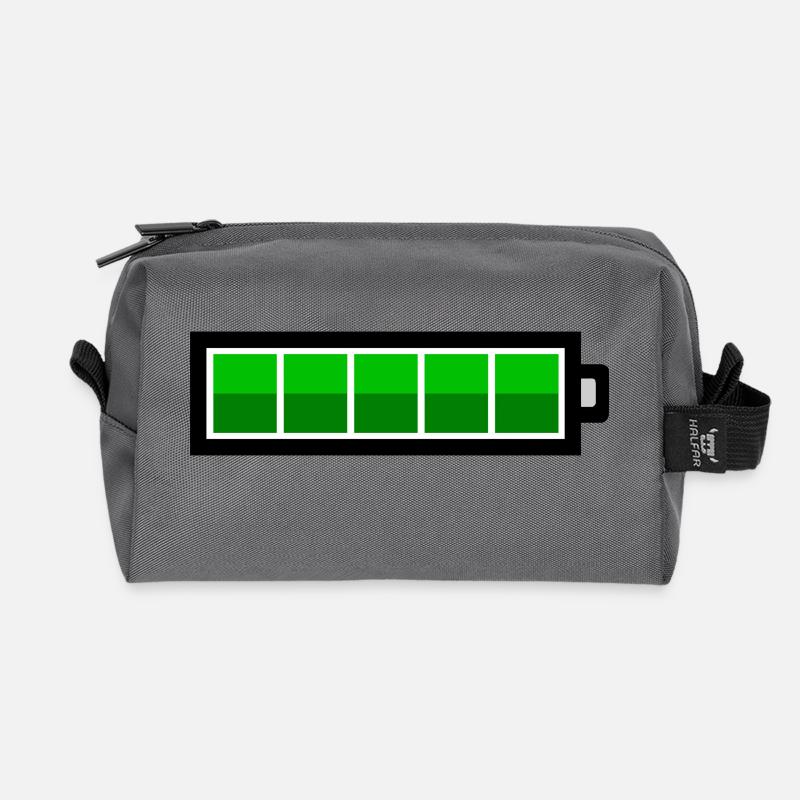 vollem Akku - Recycelte Kulturtasche - Anthrazit