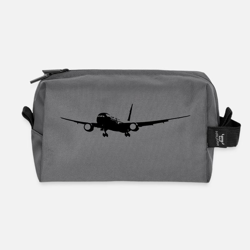 B-787 Flugzeug - Recycelte Kulturtasche - Anthrazit