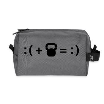 Formula For Happiness (Kettlebell) - Recycelte Kulturtasche - Anthrazit - Vorne