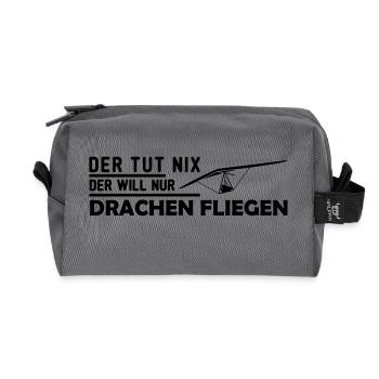 der will nur hängegleiten Geschenk - Recycelte Kulturtasche - Anthrazit - Vorne