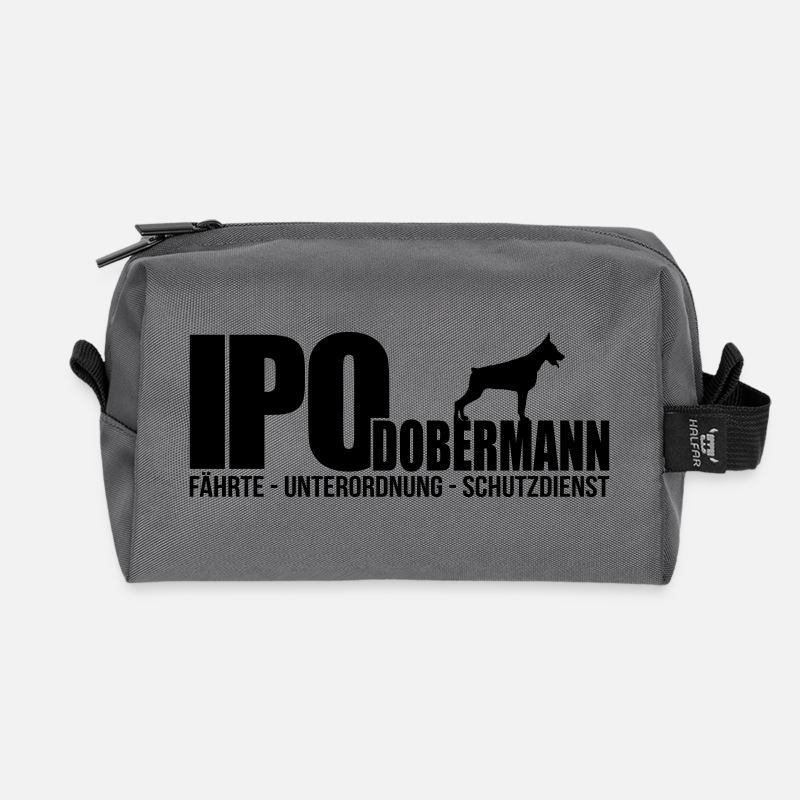 IPO DOBERMANN kupiert - Recycelte Kulturtasche - Anthrazit