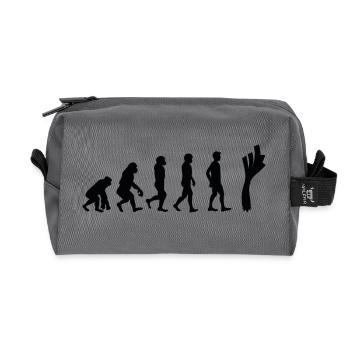 Leek evolution - Recycled Toiletry Zip Bag - anthracite - Front