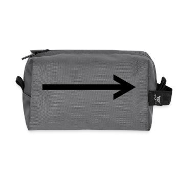 arrow left - Recycled Toiletry Zip Bag - anthracite - Front