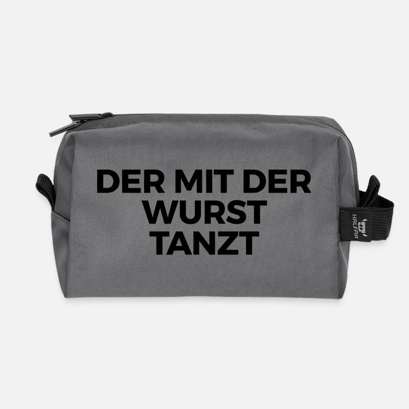Der mit der Wurst tanzt - Recycelte Kulturtasche - Anthrazit
