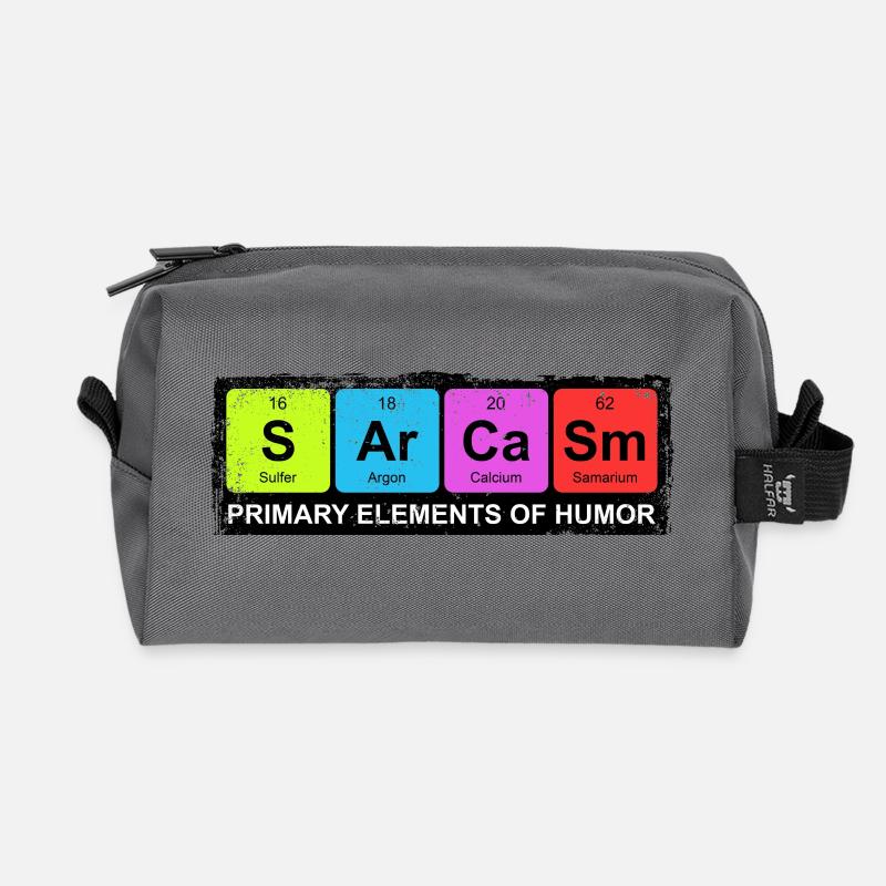 Sarcasm Periodic Elements Of Humor - Recycelte Kulturtasche - Anthrazit