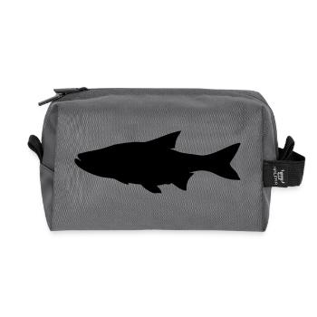 Fish silhouette asp - Recycled Toiletry Zip Bag - anthracite - Front