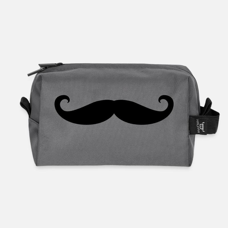 ZWIRBELBART / moustache - Recycelte Kulturtasche - Anthrazit