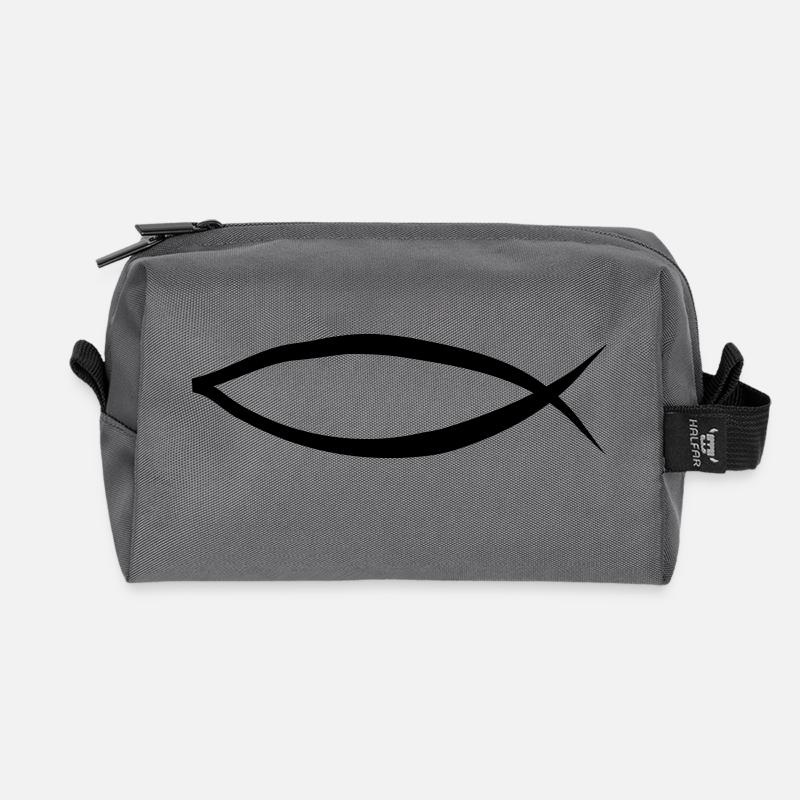 christensymbol_1_farbig_3 - Recycelte Kulturtasche - Anthrazit