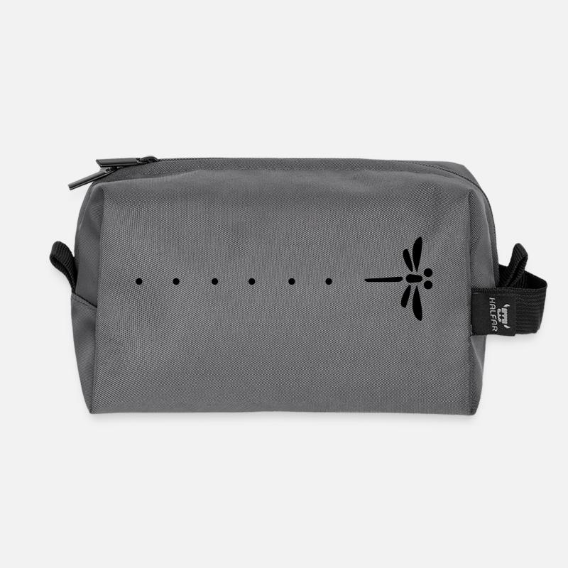 Passage libllule and astonishment - Recycled Toiletry Zip Bag - anthracite