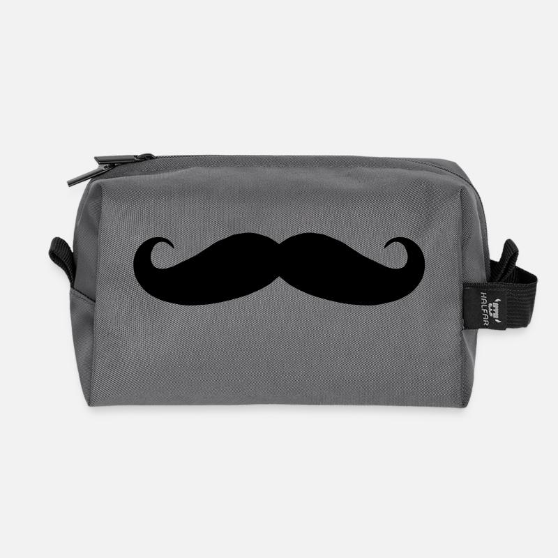 Mustache - Recycelte Kulturtasche - Anthrazit