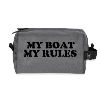 my boat my rules - Trousse de toilette en tissu recyclé - anthracite - Devant
