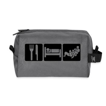 eat sleep bjj 01 brazilian jiu jitsu - Recycelte Kulturtasche - Anthrazit - Vorne