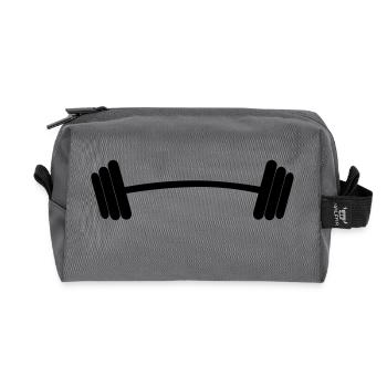 dumbbell - Recycled Toiletry Zip Bag - anthracite - Front