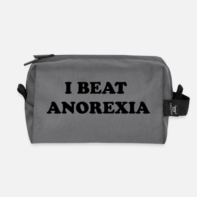 i beat anorexia - Recycelte Kulturtasche - Anthrazit