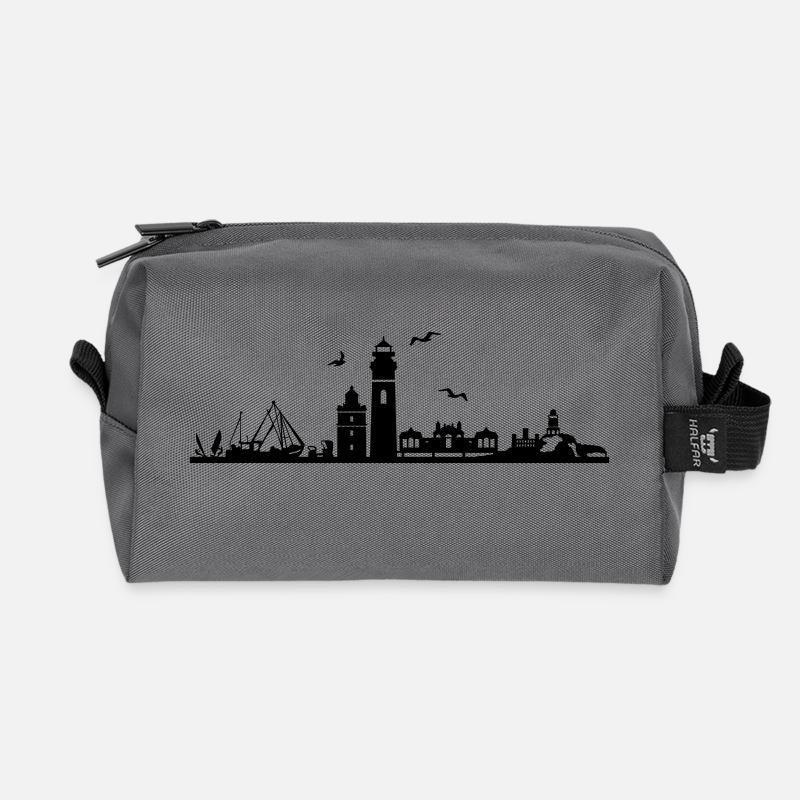 Skyline - Insel Rügen - Recycelte Kulturtasche - Anthrazit