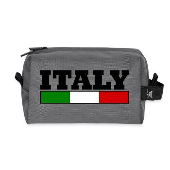 Italy flag - Recycled Toiletry Zip Bag - anthracite - Front