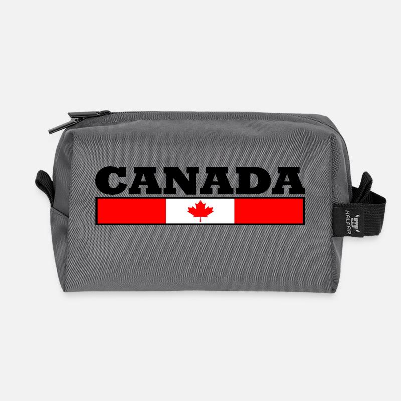 Drapeau du Canada - Trousse de toilette en tissu recyclé - anthracite