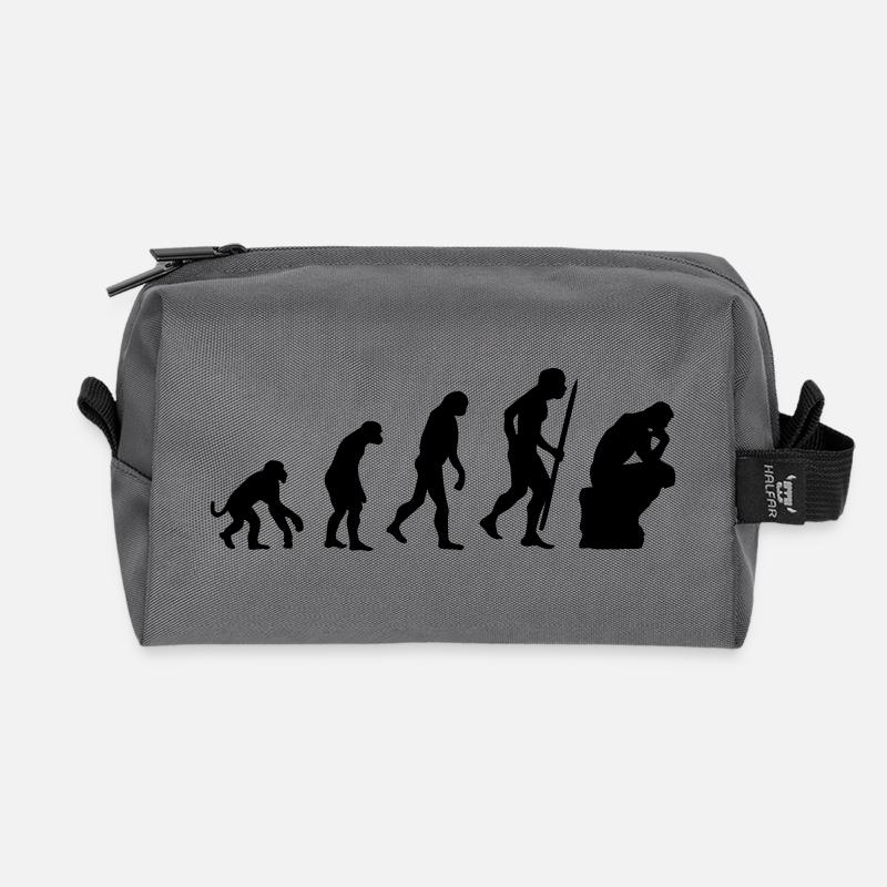 Evolution de la philosophie du penseur, philosophe - Trousse de toilette en tissu recyclé - anthracite