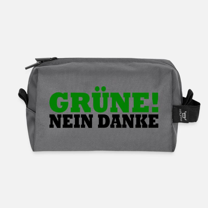 Grüne Nein Danke - Recycelte Kulturtasche - Anthrazit