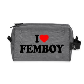 I love femboy - Trousse de toilette en tissu recyclé - anthracite - Devant