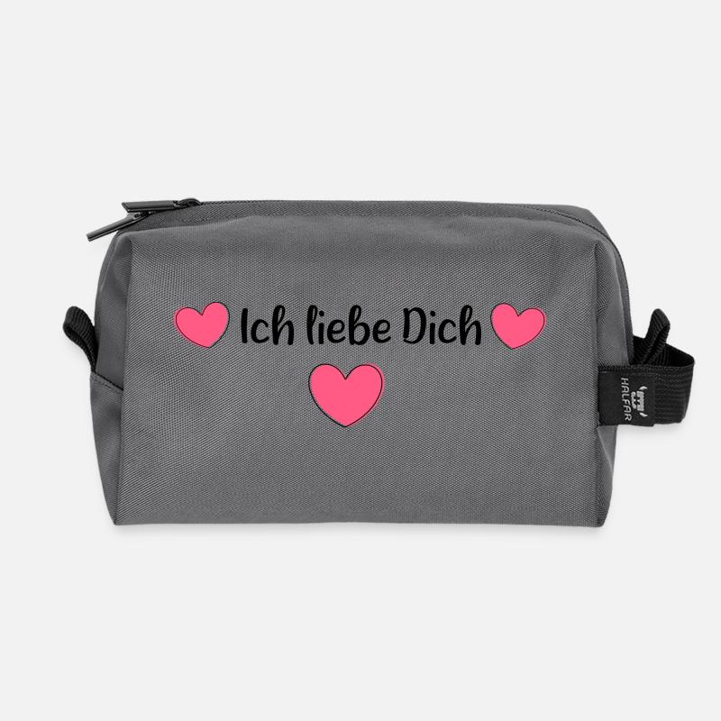 Valentinstag Geschenk Valentinstag - Recycelte Kulturtasche - Anthrazit