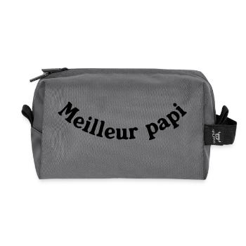 BESTE PAPI - Recycelte Kulturtasche - Anthrazit - Vorne
