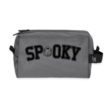DZ0009 Halloween Gruselig - Recycelte Kulturtasche - Anthrazit - Vorne