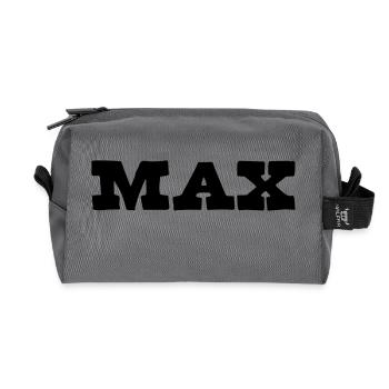 Max First Name Gift - Recycled Toiletry Zip Bag - anthracite - Front