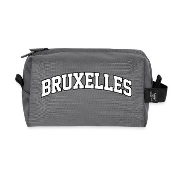 Logo Bruxelles : Design collégial au style urbain - Trousse de toilette en tissu recyclé - anthracite - Devant