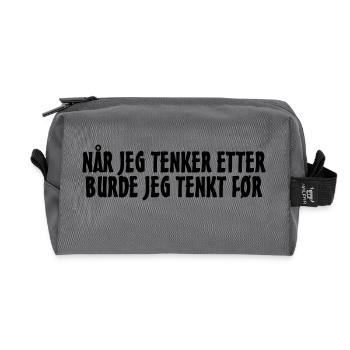 When I think about it, I should have thought before. - Recycled Toiletry Zip Bag - anthracite - Front