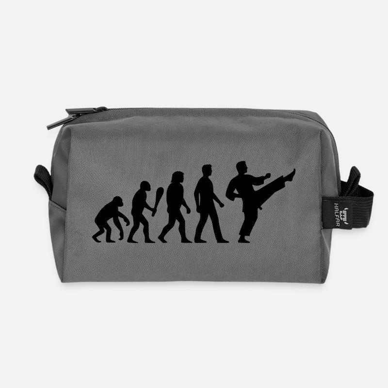 Karate Evolution - Recycled Toiletry Zip Bag - anthracite
