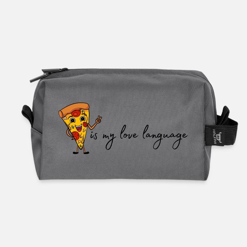 Pizza - Recycelte Kulturtasche - Anthrazit